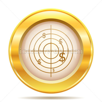 Radar searching money golden button - Website icons