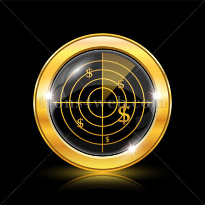 Radar searching money golden icon. - Website icons