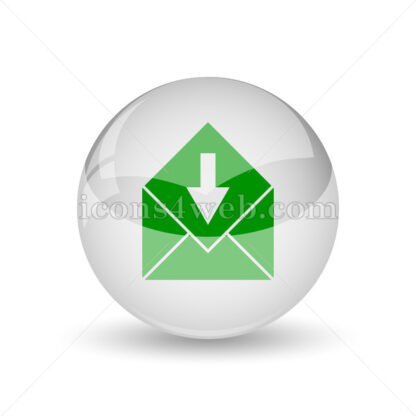 Receive e-mail glossy icon. Receive e-mail glossy button - Website icons