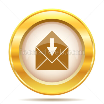 Receive e-mail golden button - Website icons