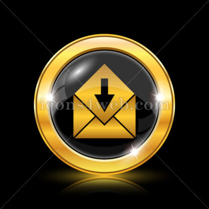 Receive e-mail golden icon. - Website icons