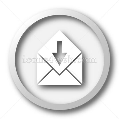 Receive e-mail white icon. Receive e-mail white button - Website icons