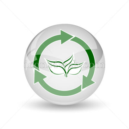 Recycle arrows glossy icon. Recycle arrows glossy button - Website icons