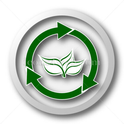 Recycle arrows white icon. Recycle arrows white button - Website icons