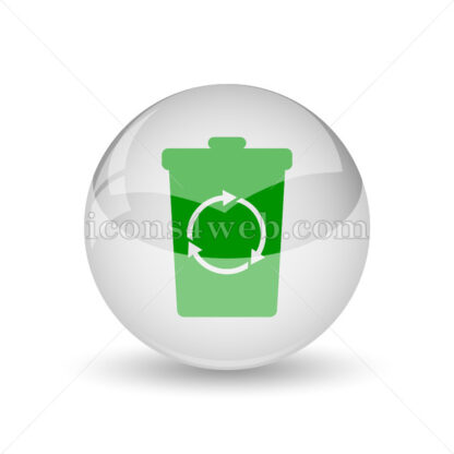 Recycle bin glossy icon. Recycle bin glossy button - Website icons