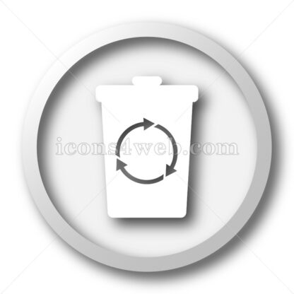 Recycle bin white icon. Recycle bin white button - Website icons