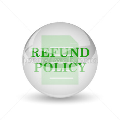 Refund policy glossy icon. Refund policy glossy button - Website icons