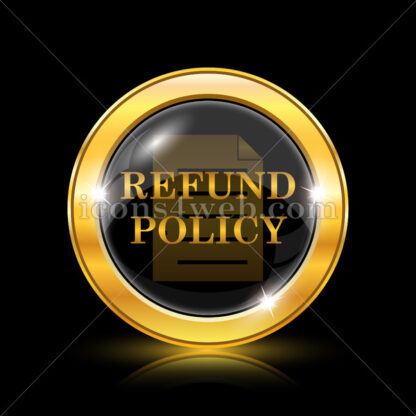 Refund policy golden icon. - Website icons