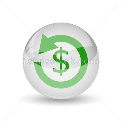 Refund sign glossy icon. Refund. glossy button - Website icons