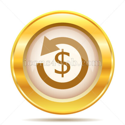 Refund sign golden button - Website icons