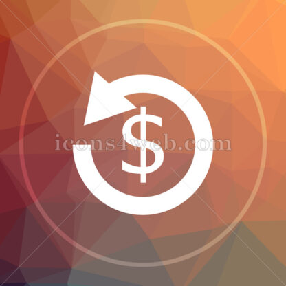 Refund sign low poly icon. Website low poly icon - Website icons
