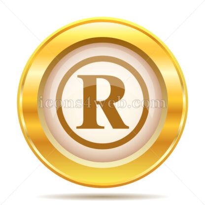 Registered mark golden button - Website icons