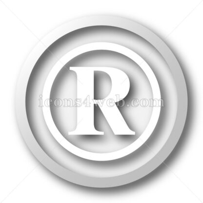 Registered mark white icon. Registered mark white button - Website icons