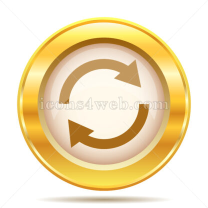 Reload two arrows golden button - Website icons
