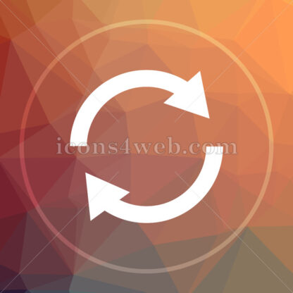Reload two arrows low poly icon. Website low poly icon - Website icons