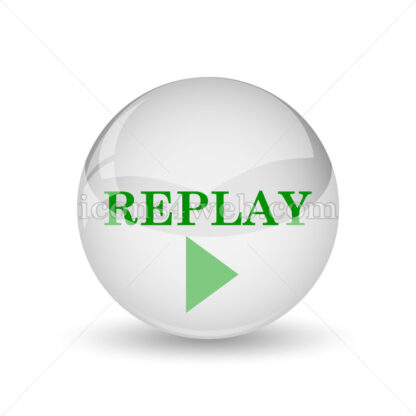 Replay glossy icon. Replay glossy button - Website icons
