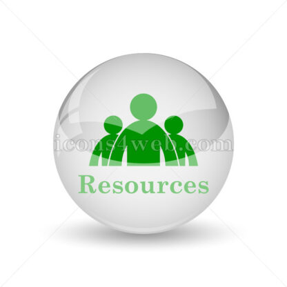 Resources glossy icon. Resources glossy button - Website icons