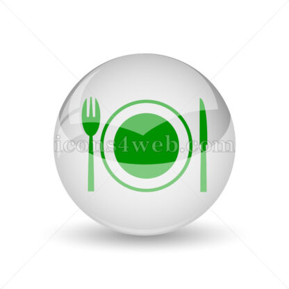 Restaurant glossy icon. Restaurant glossy button - Website icons