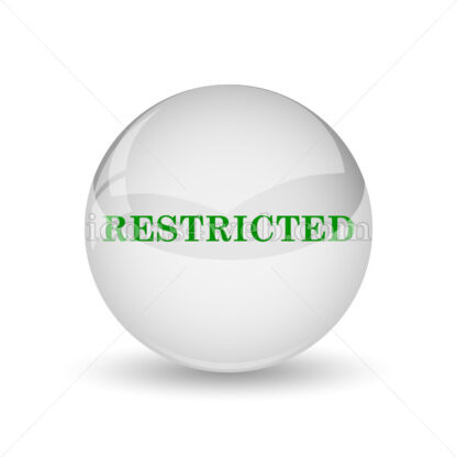 Restricted glossy icon. Restricted glossy button - Website icons
