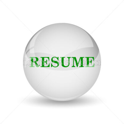 Resume glossy icon. Resume glossy button - Website icons