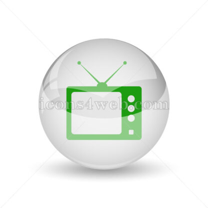 Retro tv glossy icon. Retro tv glossy button - Website icons