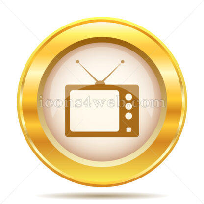 Retro tv golden button - Website icons