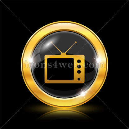 Retro tv golden icon. - Website icons