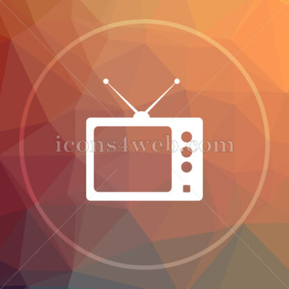 Retro tv low poly icon. Website low poly icon - Website icons