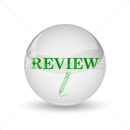 Review glossy icon. Review glossy button - Website icons