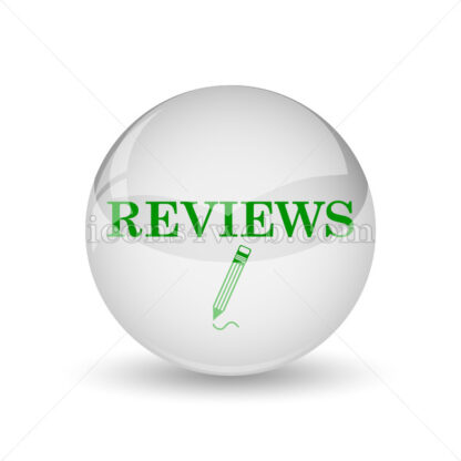 Reviews glossy icon. Reviews glossy button - Website icons