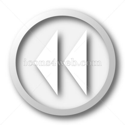 Rewind white icon. Rewind white button - Website icons