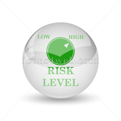 Risk level glossy icon. Risk level glossy button - Website icons
