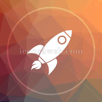 Rocket low poly icon. Website low poly icon - Website icons
