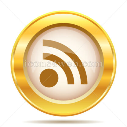 Rss sign golden button - Website icons