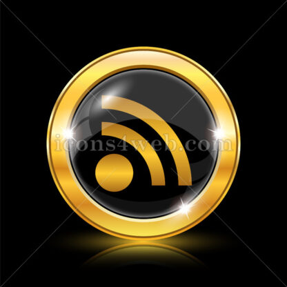 Rss sign golden icon. - Website icons