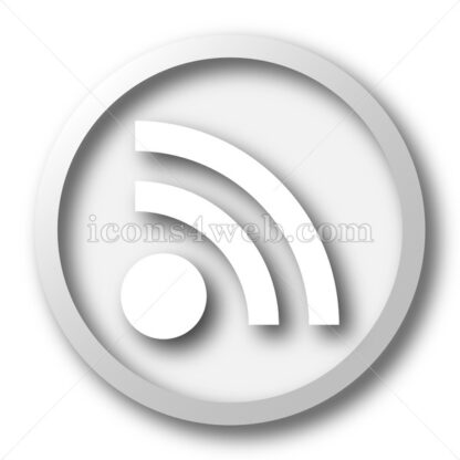 Rss sign white icon. Rss sign white button - Website icons