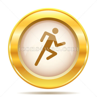 Running man golden button - Website icons