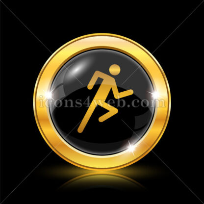 Running man golden icon. - Website icons