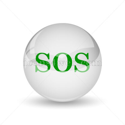 SOS glossy icon. SOS glossy button - Website icons