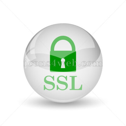 SSL glossy icon. SSL glossy button - Website icons