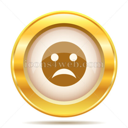 Sad smiley golden button - Website icons