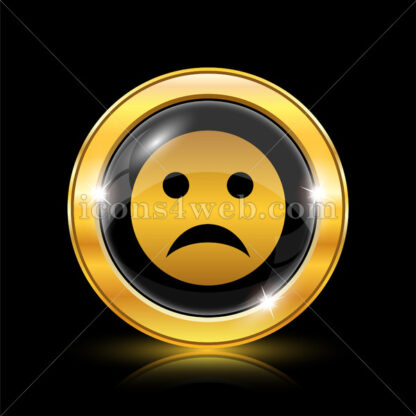 Sad smiley golden icon. - Website icons