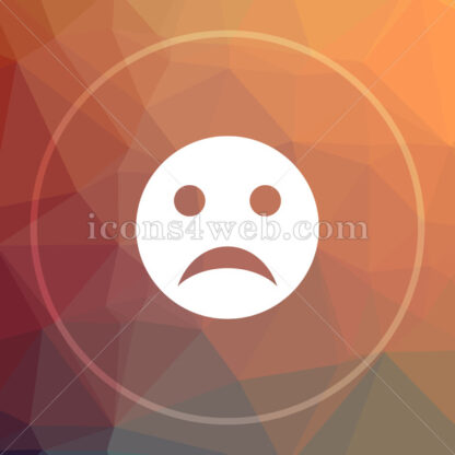Sad smiley low poly icon. Website low poly icon - Website icons