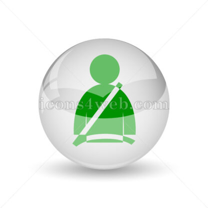 Safety belt glossy icon. Safety belt glossy button - Website icons