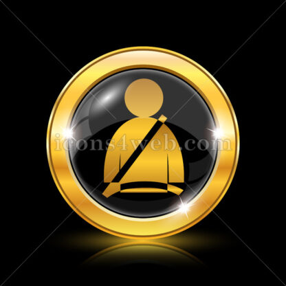 Safety belt golden icon. - Website icons