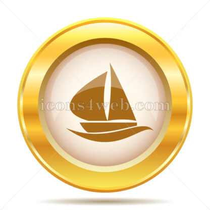Sailboat golden button - Website icons