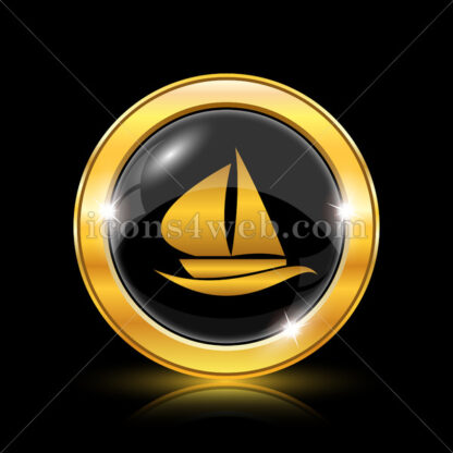 Sailboat golden icon. - Website icons