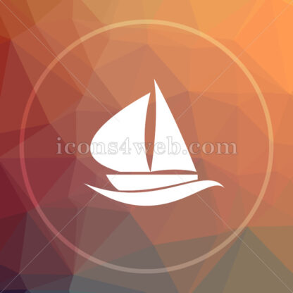 Sailboat low poly icon. Website low poly icon - Website icons