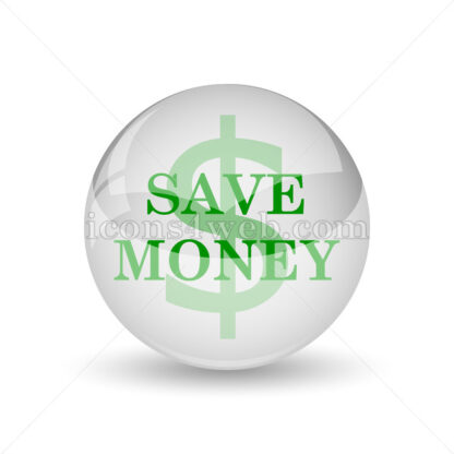 Save money glossy icon. Save money glossy button - Website icons