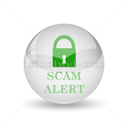 Scam Alert glossy icon. Scam Alert glossy button - Website icons